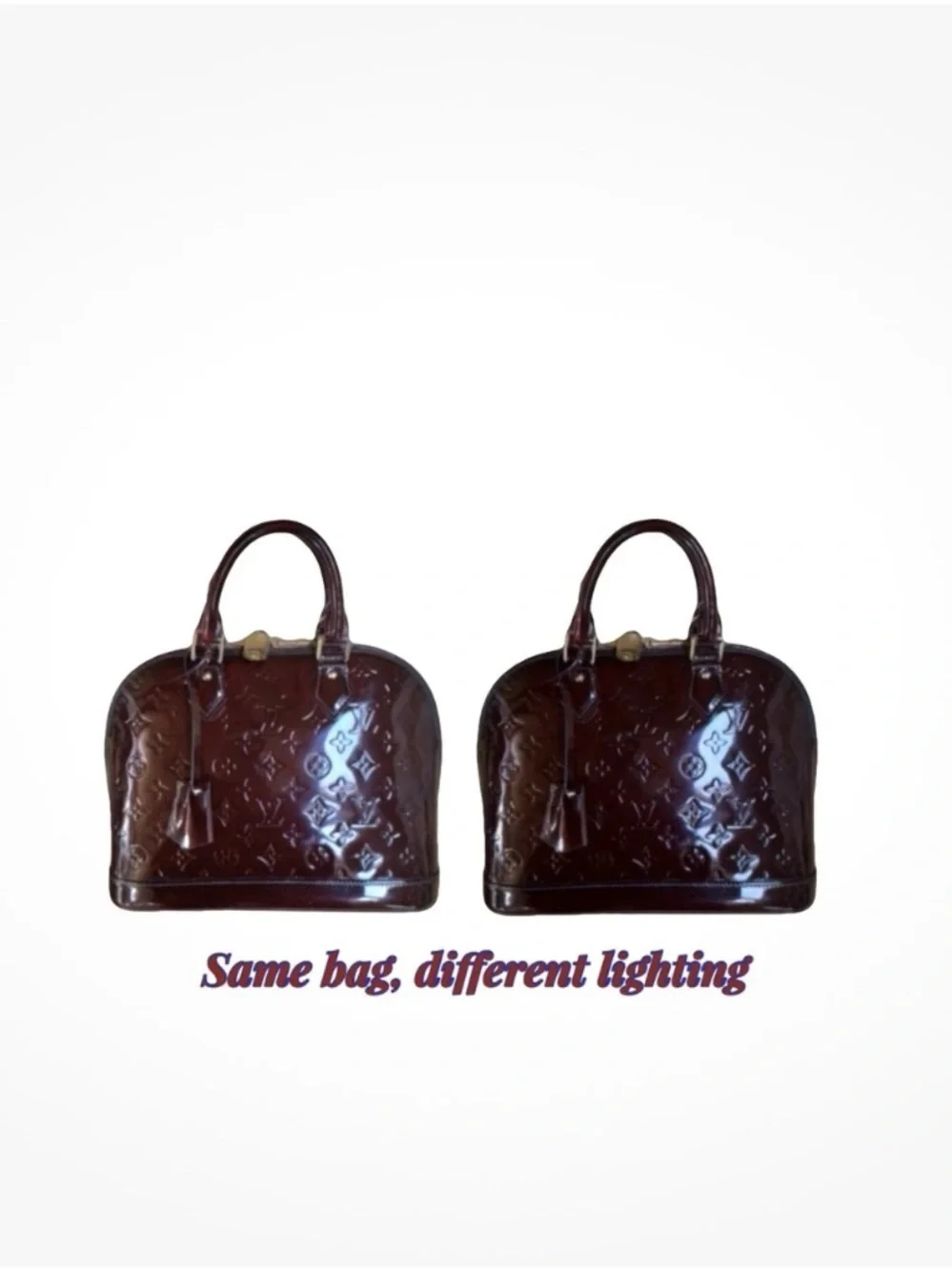 Louis Vuitton LV Vernis Alma PM Burgundy Satchel